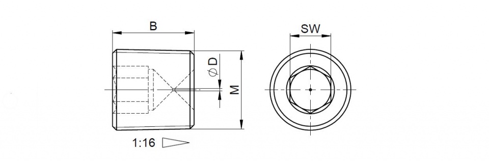 Düsen Typ K - Metrische Gewinde (konisch) • M8x1 keg