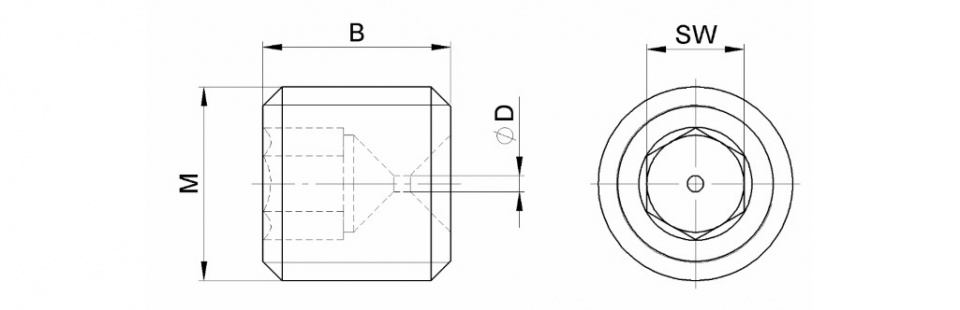 Düsen Typ G - Stahl (1.0737/11SMnPb37 ) • M22x1.5